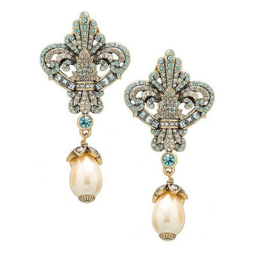 NEW Heidi‎ Daus fleur de lis Earrings - Picture 3 of 8